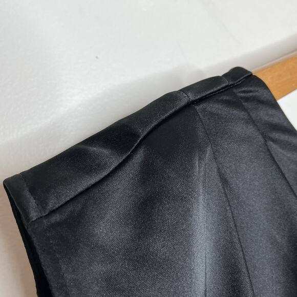 Loft Asymmetrical Satin Sleeveless Top Black Womens L Shiny Minimalist Dressy - Picture 3 of 7